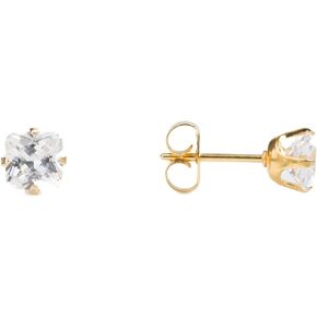STUDEX Sensitive Princess Cut Cubic Zirconia Stud Earrings | Hypoallergenic and Nickel Safe for Sensitive Ears | High Fashion Earrings for Women and Men