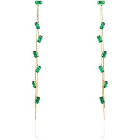 Cconcept8 Hypoallergenic and Nikel Free Long drop Earrings with Zircornia, 925 Sterling Silver Post for wamen and girls