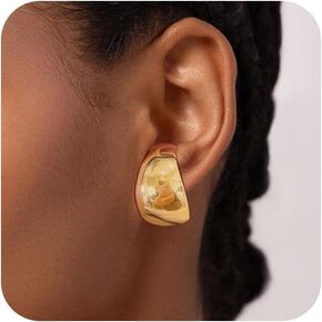 أقراط ذهبية للنساء أقراط مطلية بالذهب عيار 14 قيراط أقراط زركونيا مكعبة أنيقة أقراط ذهبية مكتنزة خفيفة الوزن تشيكوسلوفاكيا أقراط تعليق للنساء مجوهرات عصرية in Kuwait