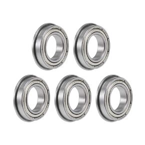 uxcell F6801ZZ Flange Ball Bearing 12x21x5mm Shielded Chrome Bearings 5pcs