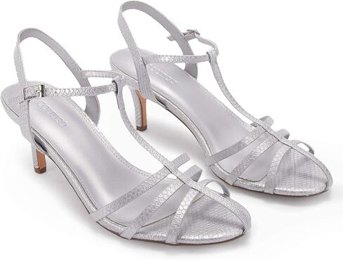 Coutgo Womens Kitten Heeled Sandals Ankle Buckle T-Strap Heels Gladiator Dress Shoes in Saudi Arabia