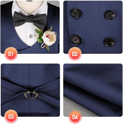 LOLANTA 4Pcs Boys Suit, Kids Summer Dress Clothes Shirt Vest Shorts Bow Tie | 4Pcs Boys Suit- Vest, Shirt, Shorts Bow tie, for Summer, Wedding, Homecoming, Graduation, Birthday, Party, Easter,Church in Saudi Arabia