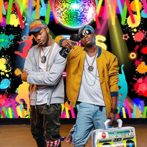 Neon Glow Party Backdrop Let's Glow in The Dark Photography Background Colorful Graffiti Splatter Paint Dancing Party Themed Decoration Banner Photo Booth Supplies 10x8ft in Saudi Arabia