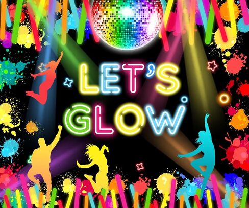 Neon Glow Party Backdrop Let's Glow in The Dark Photography Background Colorful Graffiti Splatter Paint Dancing Party Themed Decoration Banner Photo Booth Supplies 10x8ft in Saudi Arabia