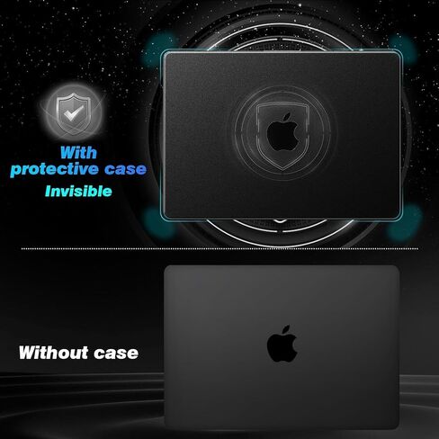 EooCoo [Ultra Thin Armor] Case Compatible for MacBook Pro 16 inch 2024-2021 M3 M2 M1 A2991 A2780 A2485, [100% Match Space Black] [Anti-Fingerprint] Hard Shell&Keyboard Skin, Space Black Clear in Saudi Arabia