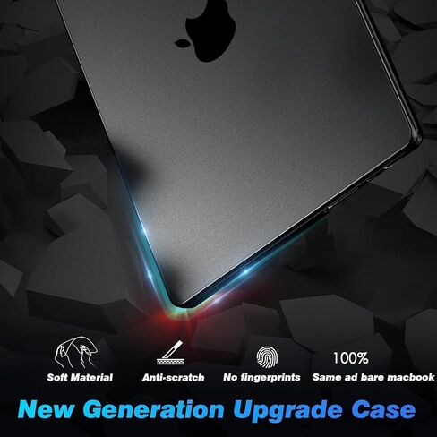 EooCoo [Ultra Thin Armor] Case Compatible for MacBook Pro 16 inch 2024-2021 M3 M2 M1 A2991 A2780 A2485, [100% Match Space Black] [Anti-Fingerprint] Hard Shell&Keyboard Skin, Space Black Clear in Saudi Arabia