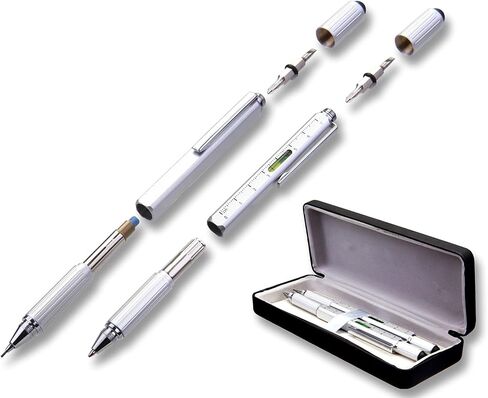 Travigo Multi-tool 5 in 1 Pen and Mechanical Pencil Set Level Screwdriver Ruler Stylus with Included Gift Box (Silver) in Kuwait