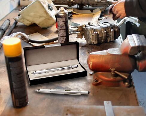 Travigo Multi-tool 5 in 1 Pen and Mechanical Pencil Set Level Screwdriver Ruler Stylus with Included Gift Box (Silver) in Kuwait