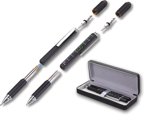Travigo Multi-tool 5 in 1 Pen and Mechanical Pencil Set Level Screwdriver Ruler Stylus with Included Gift Box (Silver) in Saudi Arabia