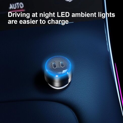 USB C Car Charger, 60W 2-Port PowerIQ 3.0 Type C Adapter, PowerDrive III Duo Powering for iPhone 14, 13, 12, 11 X XS Pro Max Mini, Galaxy S22/S20/S10, Pixel, iPad/iPad Mini, etc. (60W-Grey) in Saudi Arabia