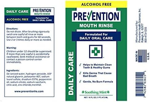Prevention Daily Care Mouthwash Alcohol-Free | Value 4 Pack, Gentle Hydrogen Peroxide Mouthwash, The Original Alcohol Free Mouthwash in Saudi Arabia