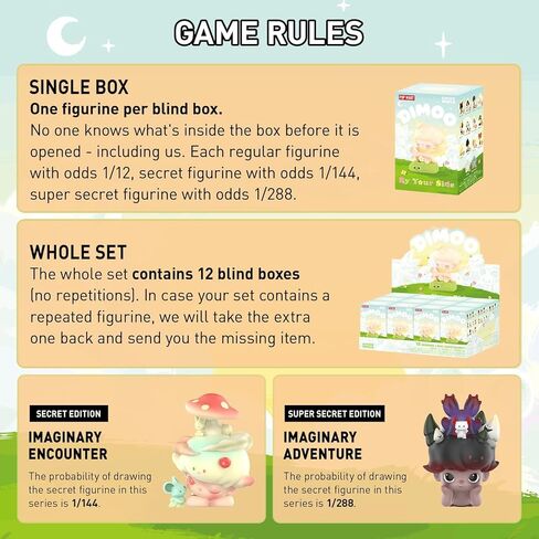 POP MART DIMOO by Your Side Series Figures, DIMOO Blind Box Figures, Random Design Action Figures Collectible Toys Home Decorations, Holiday Birthday Gifts, Single Box in Saudi Arabia