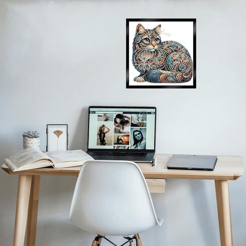 Zakrafo Cat Diamond Art Painting Diamond Art Kits for Adults with Frame Diamond dot Arts Paint by Numbers kit Crafts Gifts for Beginner Home Wall Decor in Kuwait