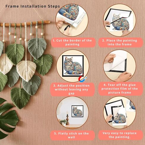 Zakrafo Cat Diamond Art Painting Diamond Art Kits for Adults with Frame Diamond dot Arts Paint by Numbers kit Crafts Gifts for Beginner Home Wall Decor in Kuwait