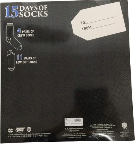 DC Comics Justice League 15 Days of Socks - Crew & Low Cut in Saudi Arabia