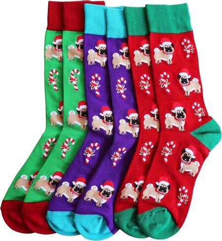 Sock Society Christmas Unisex Men Women Fun Dress Casual Pattern Crew Funny Xmas Socks Gift Box in Saudi Arabia