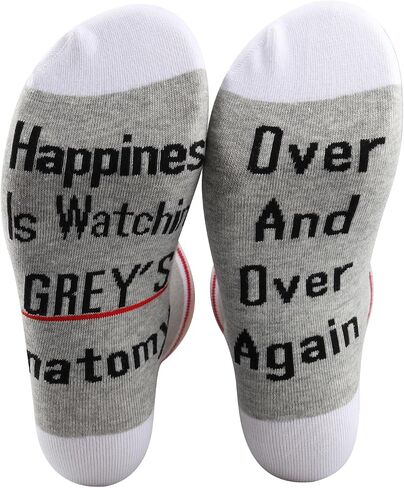 PXTIDY 2 Pairs Socks Greys Merchandise Grey's TV Show Inspired Novelty Socks Anatomy Doctor Gifts For for Grey's Fans in Saudi Arabia