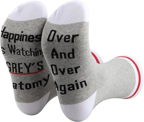 PXTIDY 2 Pairs Socks Greys Merchandise Grey's TV Show Inspired Novelty Socks Anatomy Doctor Gifts For for Grey's Fans in Saudi Arabia