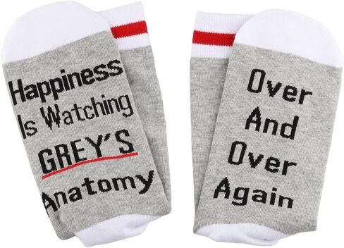 PXTIDY 2 Pairs Socks Greys Merchandise Grey's TV Show Inspired Novelty Socks Anatomy Doctor Gifts For for Grey's Fans in Saudi Arabia