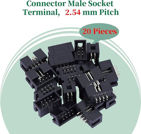 20 Pieces IDC 2 * 4 Double Row 8-Pin Box Header Connector Male Socket Terminal 2.54 mm Pitch, JTAG ISP 8-Pin in-line Connector Adapter Cable Male Socket Terminal for PCB Electronic Project. in Saudi Arabia