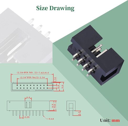 20 Pieces IDC 2 * 4 Double Row 8-Pin Box Header Connector Male Socket Terminal 2.54 mm Pitch, JTAG ISP 8-Pin in-line Connector Adapter Cable Male Socket Terminal for PCB Electronic Project. in Saudi Arabia