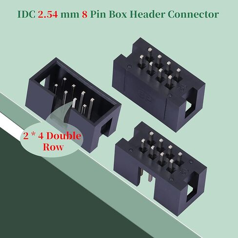 20 Pieces IDC 2 * 4 Double Row 8-Pin Box Header Connector Male Socket Terminal 2.54 mm Pitch, JTAG ISP 8-Pin in-line Connector Adapter Cable Male Socket Terminal for PCB Electronic Project. in Saudi Arabia