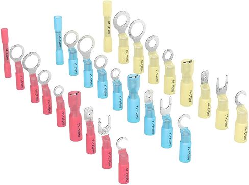 JacobsParts Heat Shrink Wire Connectors Kit: 270pcs Waterproof Electrical Crimp Terminals for Marine & Automotive Use, Adhesive Lined with Butt Fork Hook Ring & Quick Disconnects in Saudi Arabia