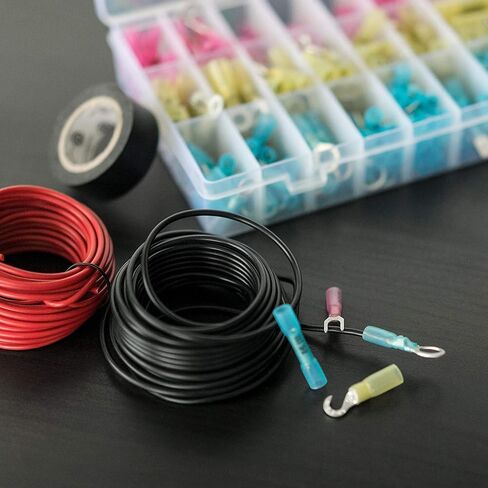 JacobsParts Heat Shrink Wire Connectors Kit: 270pcs Waterproof Electrical Crimp Terminals for Marine & Automotive Use, Adhesive Lined with Butt Fork Hook Ring & Quick Disconnects in Saudi Arabia
