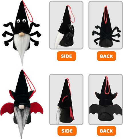 mocoosy Halloween جنوم الحلي مجموعة من 6، أفخم التماثيل المعلقة الزينة، اليدوية Tomte السويدية جنوم Nisse الاسكندنافية جنوم الحلي شجرة معلقة لعيد الهالوين ديكور المنزل الطرف in Kuwait