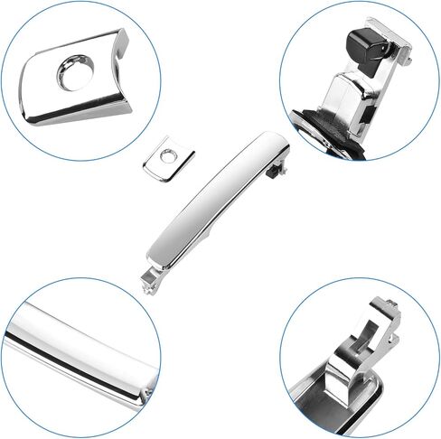 FAERSI Outside Exterior Chrome Door Handle Front Left Driver Side with Keyhole | Without Smart Key | for 2003-2008 Infiniti FX35 FX45, 2008-2013 Nissan Rogue, 2003-2007 Murano, 80640-CA012, 80640CA012 in Saudi Arabia