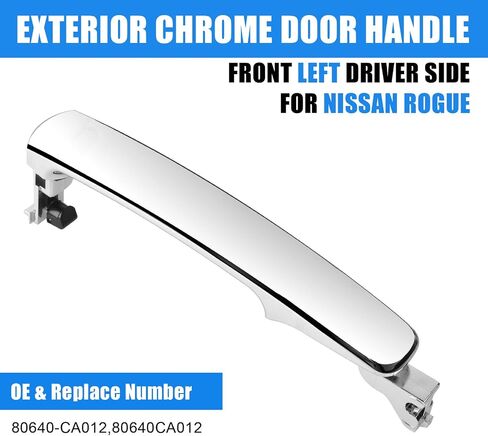 FAERSI Outside Exterior Chrome Door Handle Front Left Driver Side with Keyhole | Without Smart Key | for 2003-2008 Infiniti FX35 FX45, 2008-2013 Nissan Rogue, 2003-2007 Murano, 80640-CA012, 80640CA012 in Saudi Arabia