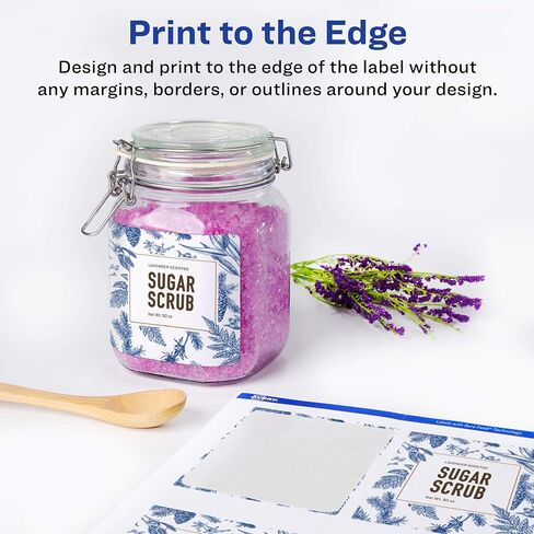 Avery Durable Waterproof Rectangle Labels with Sure Feed, 3" x 3.75", 60 Oil and Tear-Resistant Waterproof Labels, Print-to-The-Edge, Laser/Pigment-Based Inkjet Printable Labels in Saudi Arabia