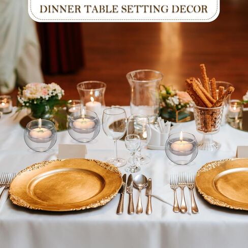 Round Votive Candle Holders Sets 10 Pcs Glass Tealight Candle Holder Jar with 20 Pcs White Floating Candles for Valentine's Day, Birthday, Wedding, Graduation Party, Holidays Atmosphere Decor in Saudi Arabia
