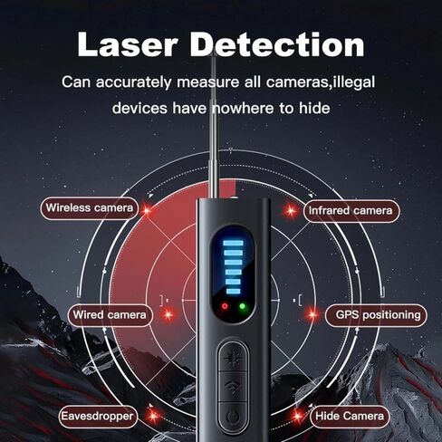 Hidden Camera Detector, 2024 Upgraded spy Camera Detector, GPS Tracker/RF Signal/Hidden Device/Listening Device Detector, Suitable for Offices, Hotels, bathrooms, Travel in Saudi Arabia