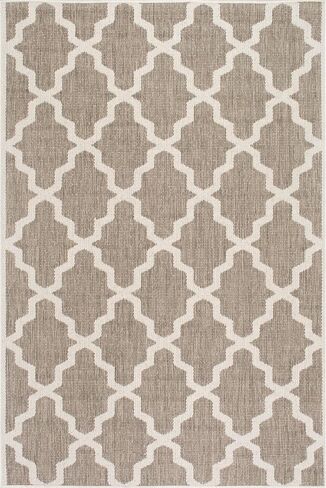 nuLOOM Gina Lattice Indoor/Outdoor Area Rug, 3' x 5', Taupe in Saudi Arabia