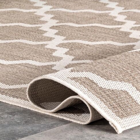 nuLOOM Gina Lattice Indoor/Outdoor Area Rug, 3' x 5', Taupe in Saudi Arabia