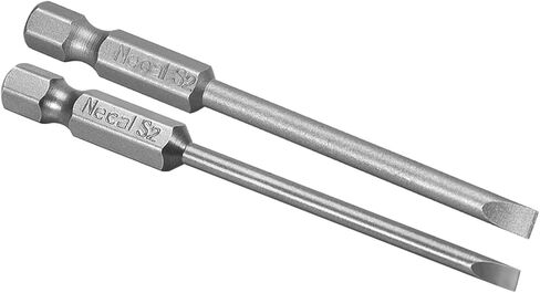 uxcell 10Pcs 3mm & 4mm Slotted Tip Magnetic Flat Head Screwdriver Bits, 1/4 Inch Hex Shank 3-inch Length S2 Power Tool in Saudi Arabia
