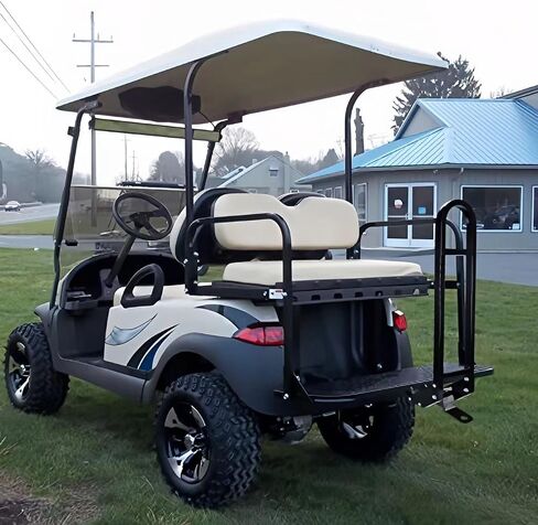10L0L Universal Golf Cart Rear Seat Safety Grab Bar and Trailer Hook Hitch with Receiver for EZGO Club Car Yamaha, Heavy Duty Material Hand Rail Add Safety to Your Rear Passengers - Black in Saudi Arabia