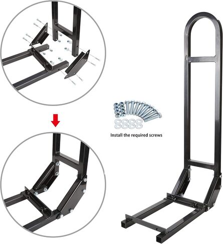 10L0L Universal Golf Cart Rear Seat Safety Grab Bar and Trailer Hook Hitch with Receiver for EZGO Club Car Yamaha, Heavy Duty Material Hand Rail Add Safety to Your Rear Passengers - Black in Saudi Arabia