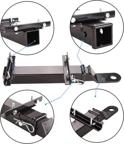 10L0L Universal Golf Cart Rear Seat Safety Grab Bar and Trailer Hook Hitch with Receiver for EZGO Club Car Yamaha, Heavy Duty Material Hand Rail Add Safety to Your Rear Passengers - Black in Saudi Arabia