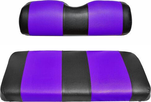 EZGO TXT Replacement Golf Cart Seat Cover Staple On Installation - 2 Piece - Premium Marine Vinyl - 5 Panel Stitching - Two-Tone (White) in Saudi Arabia