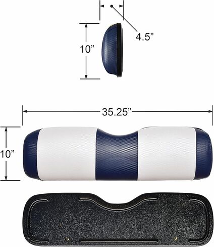 EZGO TXT Replacement Golf Cart Seat Cover Staple On Installation - 2 Piece - Premium Marine Vinyl - 5 Panel Stitching - Two-Tone (White) in Saudi Arabia
