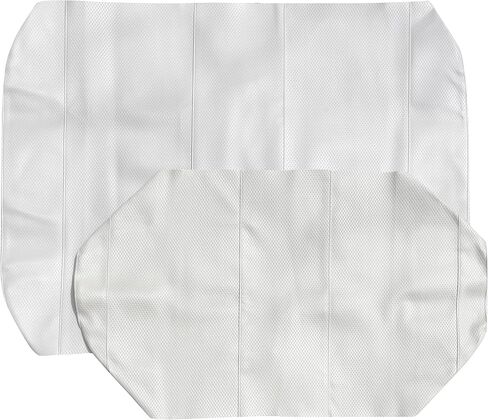 EZGO TXT Replacement Golf Cart Seat Cover Staple On Installation - 2 Piece - Premium Marine Vinyl - 5 Panel Stitching - Two-Tone (White) in Saudi Arabia