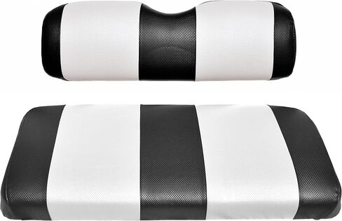 EZGO TXT Replacement Golf Cart Seat Cover Staple On Installation - 2 Piece - Premium Marine Vinyl - 5 Panel Stitching - Two-Tone (White) in Saudi Arabia