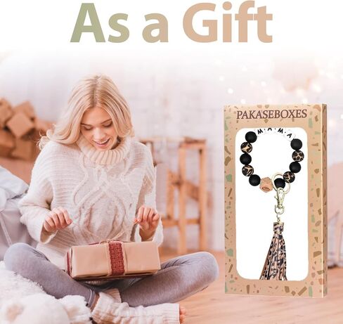 Bracelet Wristlet Keychain, Silicone Beaded Bangle Key Ring with Tassel, Mother's day Christmas Gift for Women in Saudi Arabia