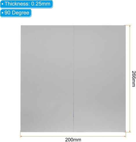 PATIKIL 9.7" 12.9" Polarized Film Sheets, 2 Pack Adhesive Polarizer Linear Polarizing Filter for Screen, Photography, Lighting, 266mmx200mm, 90 Degree in Saudi Arabia