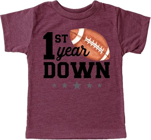 قميص عيد الميلاد الأول لنجوم كرة القدم الرياضية من Olive Loves Apple 1st Year Down لزي عيد الميلاد الأول للرضع والأطفال الصغار in Kuwait
