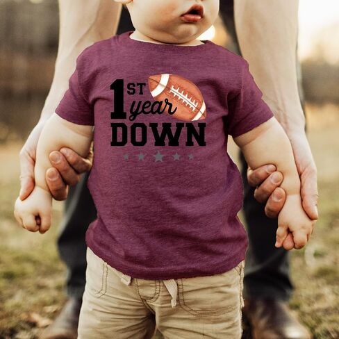 قميص عيد الميلاد الأول لنجوم كرة القدم الرياضية من Olive Loves Apple 1st Year Down لزي عيد الميلاد الأول للرضع والأطفال الصغار in Kuwait