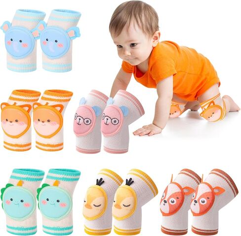 6 أزواج من وسادات ركبة الأطفال للزحف وتنفس الزحف للركبة للأطفال الصغار لتدفئة الساق من عمر 0 ​​إلى 3 سنوات للأولاد والبنات in Kuwait