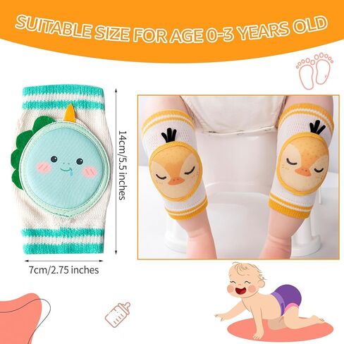 6 أزواج من وسادات ركبة الأطفال للزحف وتنفس الزحف للركبة للأطفال الصغار لتدفئة الساق من عمر 0 ​​إلى 3 سنوات للأولاد والبنات in Kuwait